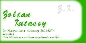 zoltan kutassy business card